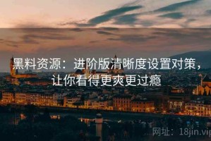 黑料资源：进阶版清晰度设置对策，让你看得更爽更过瘾
