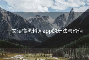一文读懂黑料网app的玩法与价值