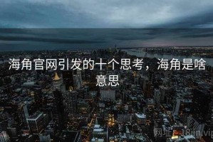海角官网引发的十个思考，海角是啥意思